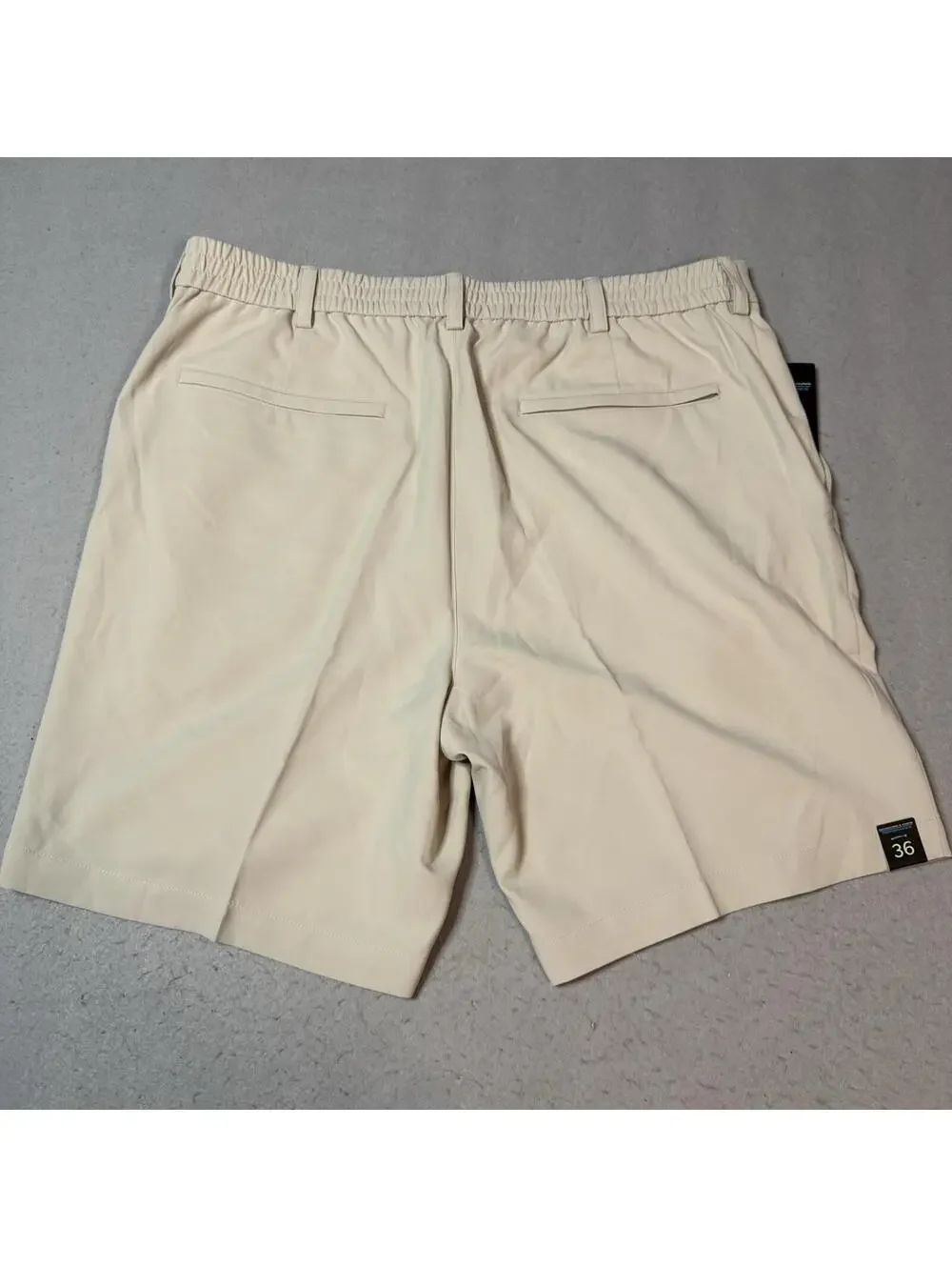 Roundtree & Yorke Performance Men’s Khaki Golf Shorts Size 36 Classic Fit Stretc - Picture 12 of 13